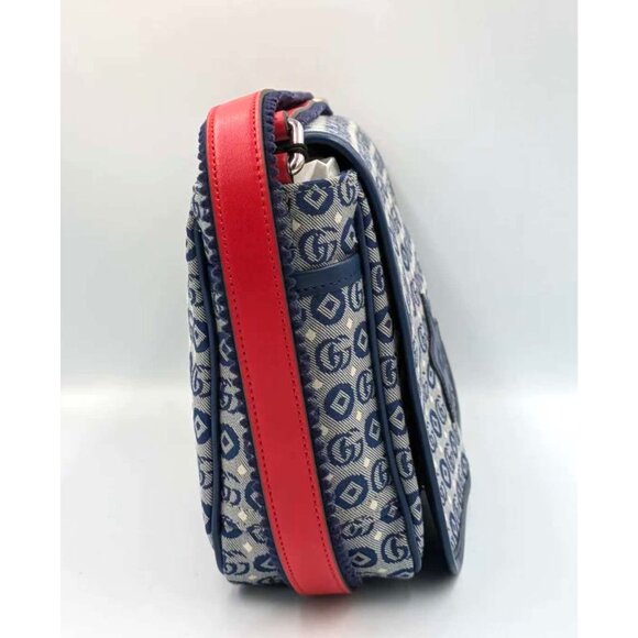 Gucci GG DOT Jetsons Collaboration Kids’ Jacquard Logo-patch Messenger Bag Blue - Picture 6 of 16